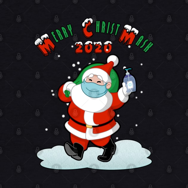 Merry Christmask 2020 Funny Santa Mask Pandemic Christmas by PsychoDynamics